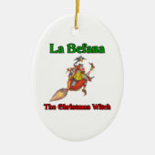 La Befana die Weihnachtshexe. Keramik Ornament (Vorne)