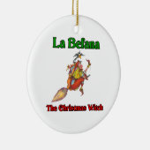 La Befana die Weihnachtshexe. Keramikornament (Rechts)