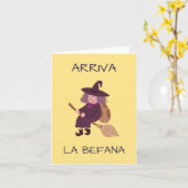 La Befana (Epifania) Karte (Gelbe Blume)