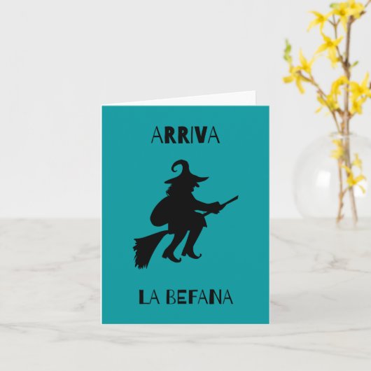 La Befana (Epifania) Karte (Gelbe Blume)