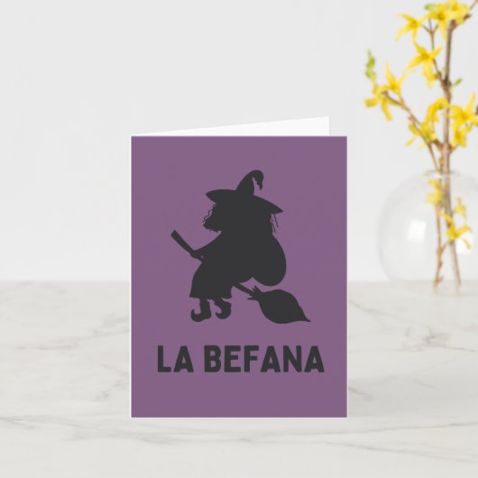 La Befana (Epifania) Karte (Gelbe Blume)