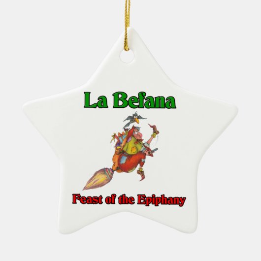 La Befana (Weihnachtshexe) Fest der Offenbarung Keramikornament (Vorne)