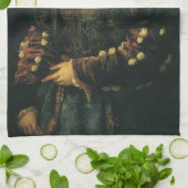 La Bella, Herzogin von Urbino von Tizian Geschirrtuch (Gefaltet)