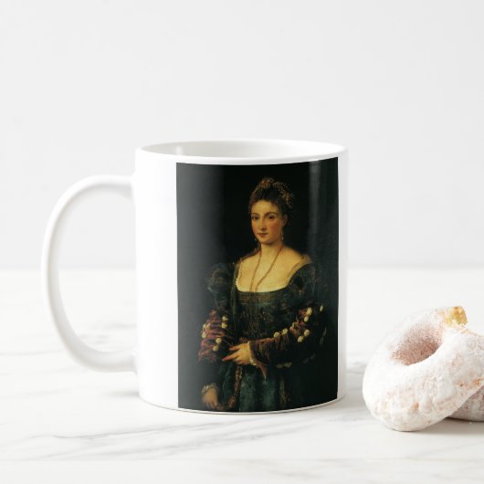 La Bella, Herzogin von Urbino von Tizian Kaffeetasse (Mit Donut)