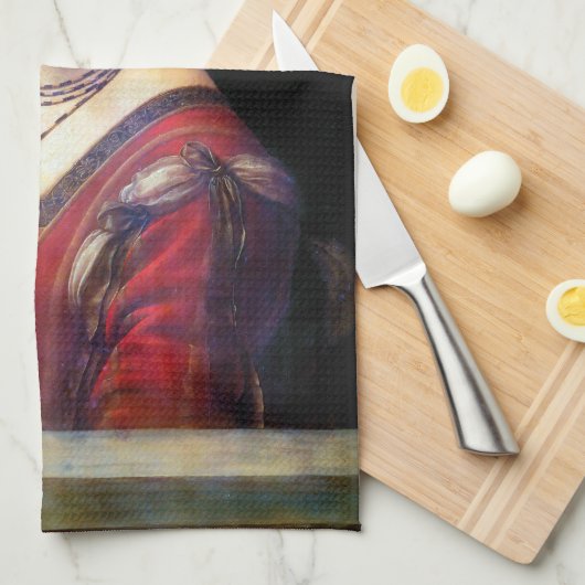 La Belle Ferronniere, Leonardo da Vinci Geschirrtuch (Viertel Falte)