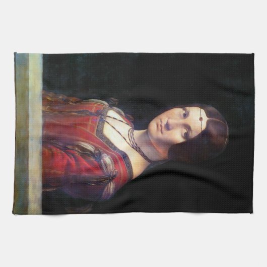 La Belle Ferronniere, Leonardo da Vinci Geschirrtuch (Horizontal)