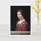 La Belle Ferronniere, Leonardo da Vinci Karte (Gelbe Blume)