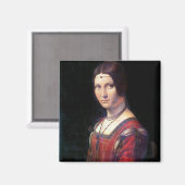 La Belle Ferronniere, Leonardo da Vinci Magnet (Vorderseite/Rückseite)