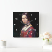 La Belle Ferronniere, Leonardo da Vinci Quadratische Wanduhr (Zuhause)