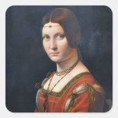 La Belle Ferronniere Quadratischer Aufkleber (Vorderseite)