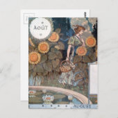 La Belle Jardiniere - August - Eugène Grasset Postkarte (Vorne/Hinten)