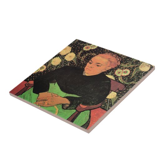 La Berceuse (Augustine Roulin) von Vincent van Gog Fliese (Seite)