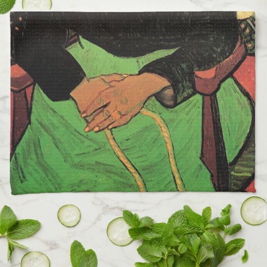 La Berceuse (Augustine Roulin) von Vincent van Gog Geschirrtuch (Gefaltet)