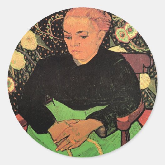 La Berceuse (Augustine Roulin) von Vincent van Gog Runder Aufkleber (Vorderseite)