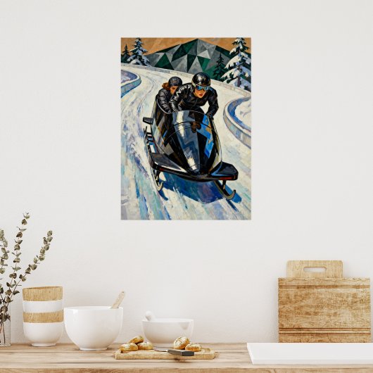 LA BOBEUSE (Der Bobsleder) V2 Poster (Küche)