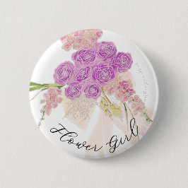 La Boca Rosa Blumenmädchen mit Blumenbouquet Button