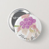 La Boca Rosa Blumenmädchen mit Blumenbouquet  Button (Vorne & Hinten)