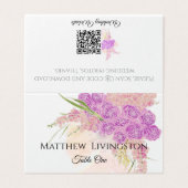 La Boca Rosa blush bow Bouquet Table Number Place (Außenseite Aufgefaltet)