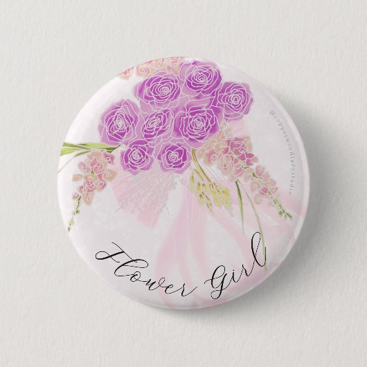 La Boca Vendretti Rosa Blumenmädchen-Bouquet Button (Vorderseite)