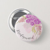 La Boca Vendretti rosa Blumenstrauß Brautjungfer Button (Vorne & Hinten)