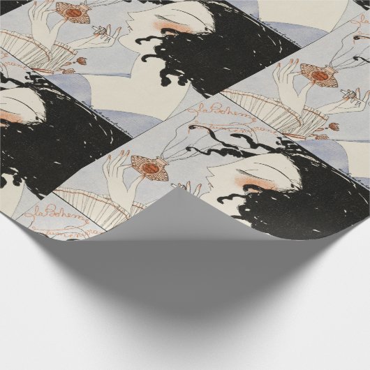 LA BOHEME, LADY MIT PERFUME FLASCHE ART DECO SCHÖN GESCHENKPAPIER (Ecke)