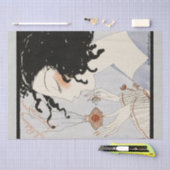 LA BOHEME, LADY MIT PERFUME FLASCHE ART DECO SCHÖN SEIDENPAPIER (Handwerk)