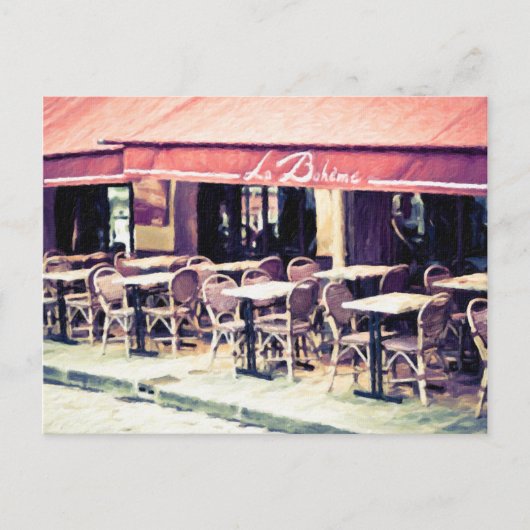 La Boheme Paris Café Postcard Postkarte (Vorderseite)