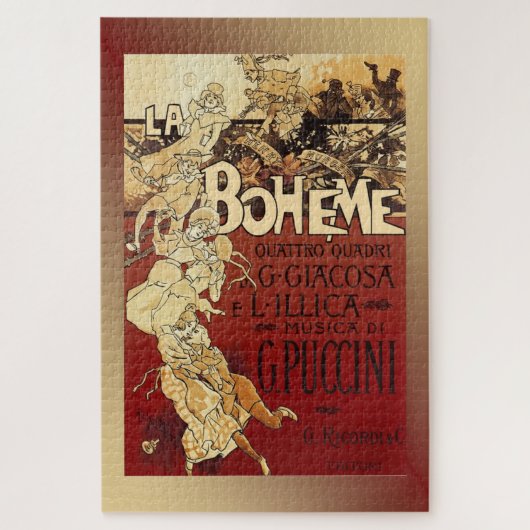 La Boheme ~ Puccini Opera 1896 Poster mit Hintergr Puzzle (Vertikal)
