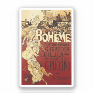 La Bohème - Vintages Poster von 1896 Aufkleber