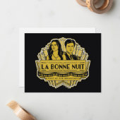 La Bonne Nuit - Treffen Sie sich bei der Speakeasy Mitteilungskarte (Vorderseite/Rückseite Beispiel)