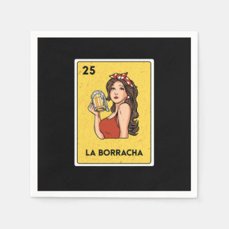 La Borracha Mexican Lottery Bingo Card Player Serviette