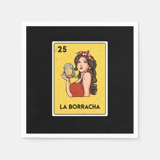 La Borracha Mexican Lottery Bingo Card Player Serviette (Vorderseite)