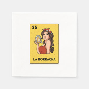 La Borracha Mexican Lottery Bingo Card Player Serviette