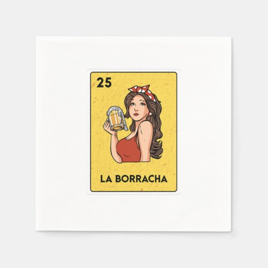 La Borracha Mexican Lottery Bingo Card Player Serviette (Vorderseite)