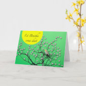 Lá Breithe sona Duit Irish Birthday mit Robin Karte (Gelbe Blume)