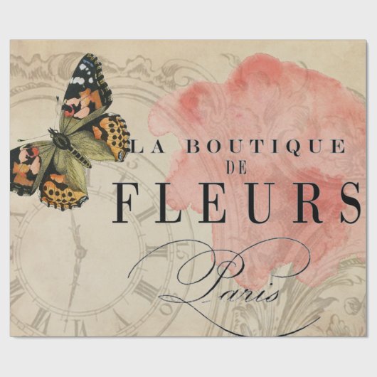 La-Butike-Schmetterling Decoupage Plakat Geschenkpapier (Flach)