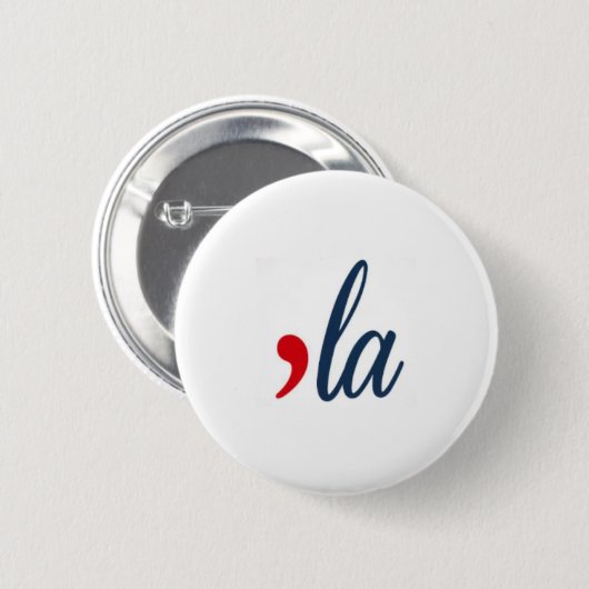 "LA Button Kamala Harris. Weiß, Rot, Blau (Vorne & Hinten)