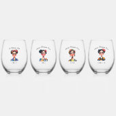 La Cabrona Jefa + Chingona Crew | Bachelorette Weinglas Ohne Stiel (Vorderseite)