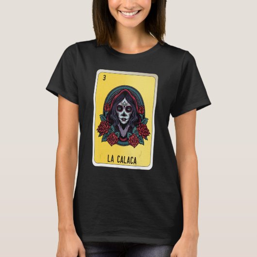 La Calaca Mexican Slang Lottery Bingo Cards T-Shirt (Vorderseite)