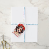 La Calavera Catarina 💀 en Flores Rojas 🌹 Geschenkanhänger (Mit Garn)