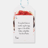 La Calavera Catarina 💀 en Flores Rojas 🌹 Geschenkanhänger (Rückseite)