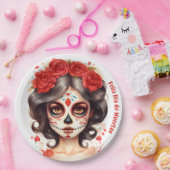 La Calavera Catarina 💀 en Flores Rojas 🌹 Pappteller (Party)