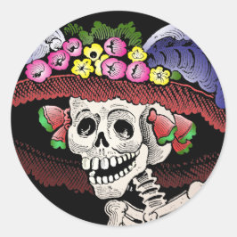 La Calavera Catrina [Aufkleber] Runder Aufkleber