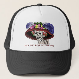La Calavera Catrina in Farbe Truckerkappe