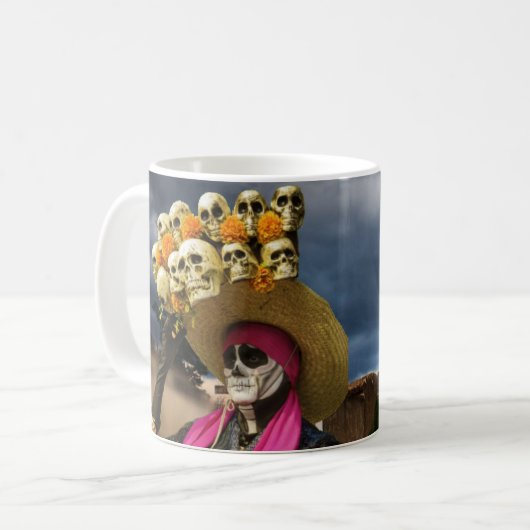 La Calavera Catrina Kaffeetasse (Vorderseite Links)