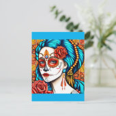 La Calavera Catrina Postkarte (Stehend Vorderseite)