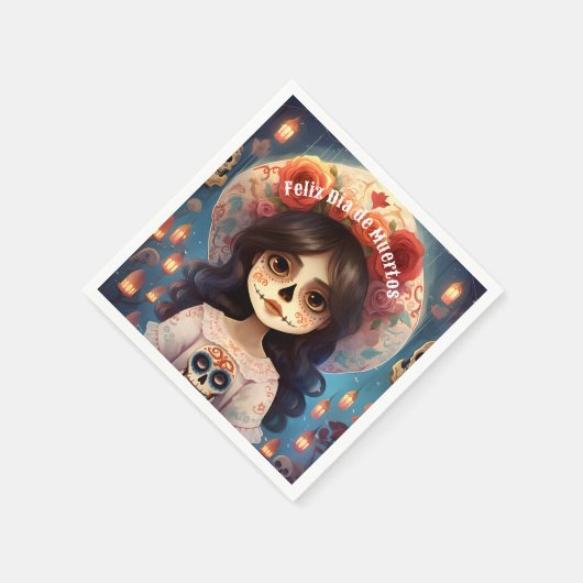 🌹 La Calavera Catrina: 🌹 Serviette (Ecke)