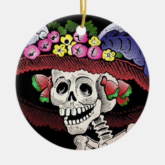 La Calavera Catrina [Verzierung] Keramik Ornament (Vorne)