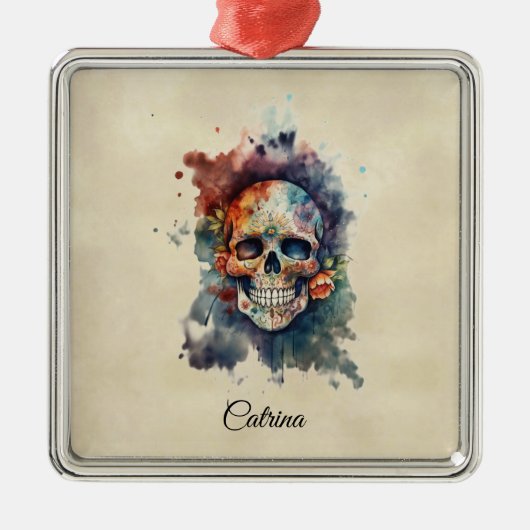 La Calavera Hermosa, Brauch Ornament Aus Metall (Vorne)