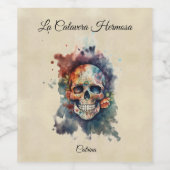 La Calavera Hermosa, Brauch Weinetikett (Einzelnes Label)